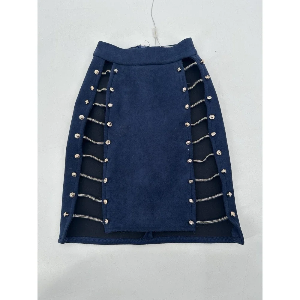 OH POLY NAVU SUEDE SKIRT WITH CUT OUT SIDES WOMEN'S‎ SIZE US 0/UK 4